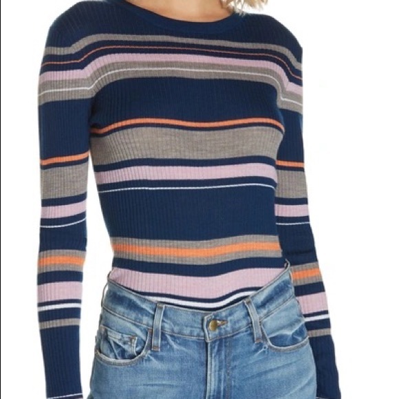 Frame Stripe Sweater in Lilac Multi - Picture 1 of 5